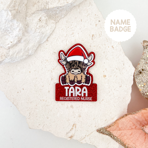 Festive Highlander Deluxe Name Badge