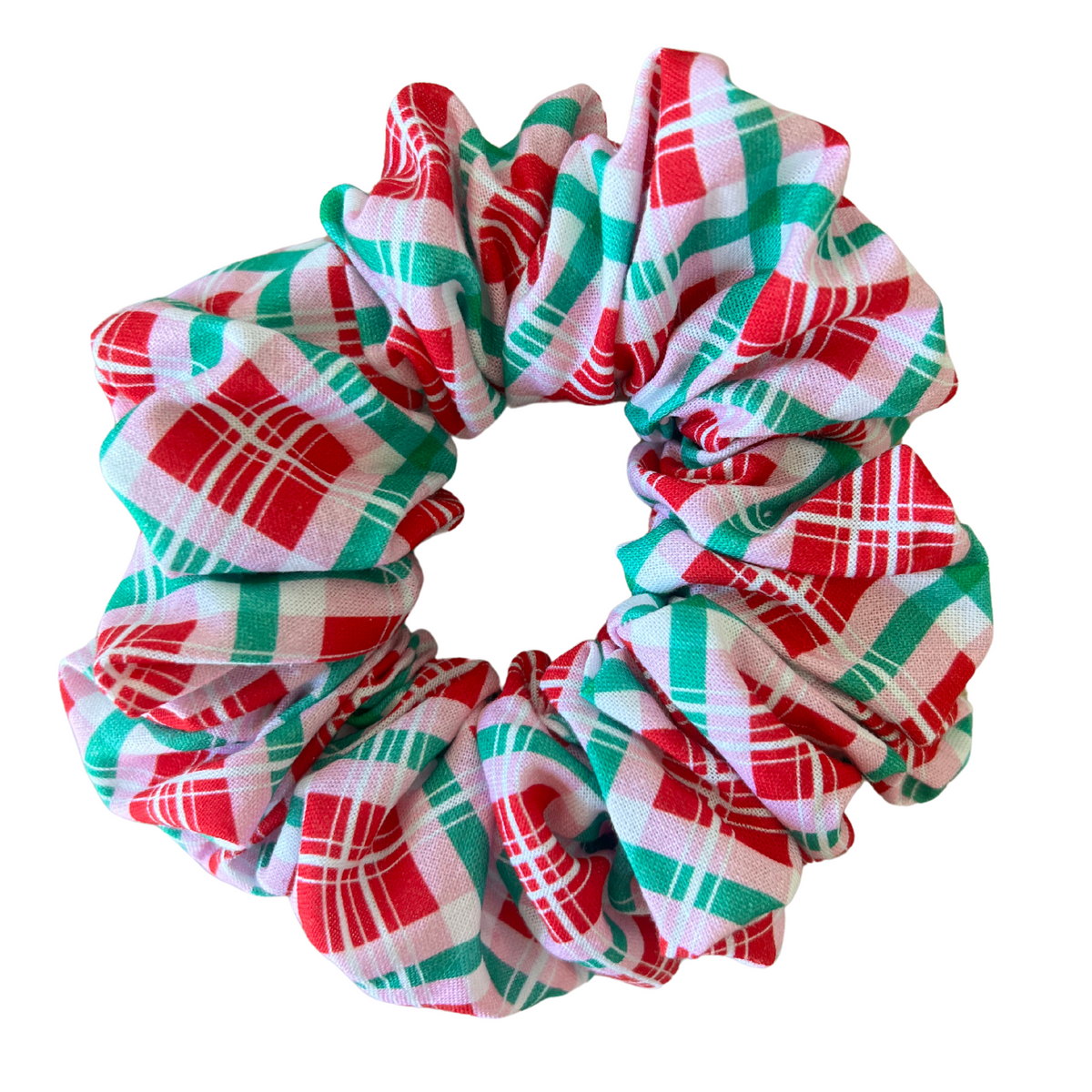 Christmas Gingham Scrunchie