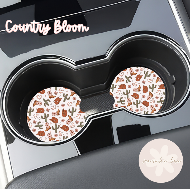 Car Coasters - Country Bloom (2pk)