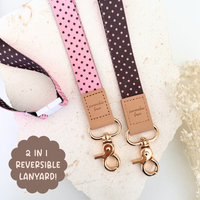 Cocoa Club Strawberry Reversible Fabric Lanyard