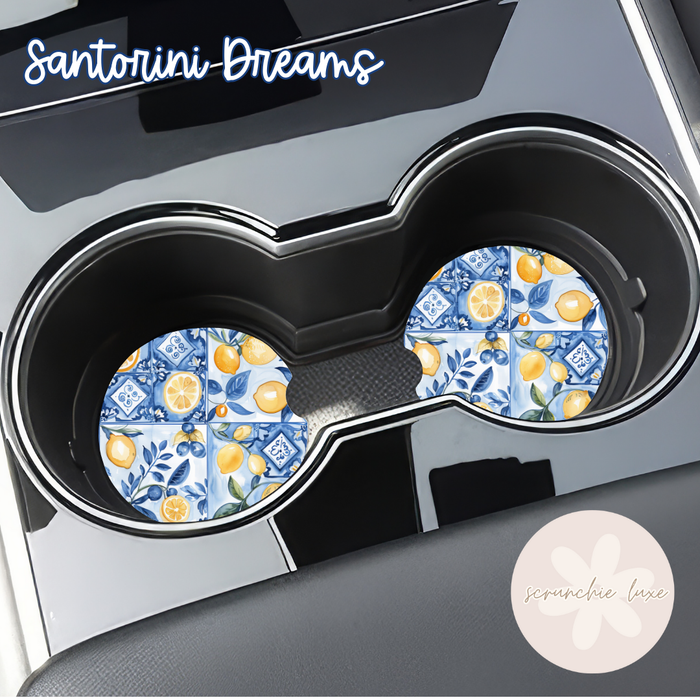 Car Coasters - Santorini Dreams (2pk)