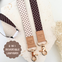 Cocoa Club Vanilla Reversible Fabric Lanyard