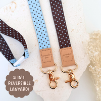Cocoa Club Blueberry Reversible Fabric Lanyard