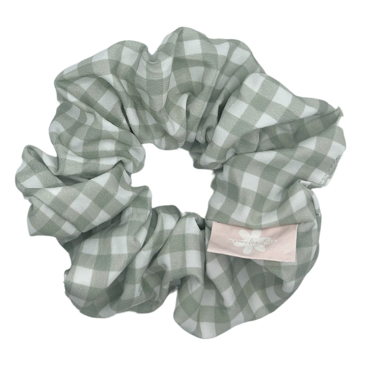 Sage Gingham Scrunchie