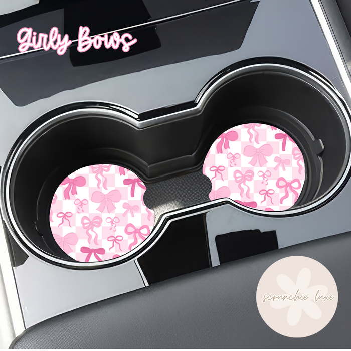 Car Coasters - Girly Bows (2pk)