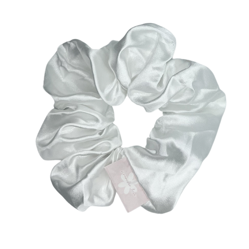 White Satin Scrunchie