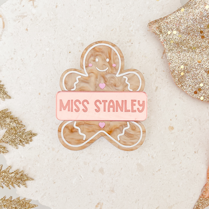 Gingerbread Girl Deluxe Name Badge