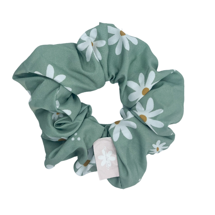 Sage Daisies Scrunchie