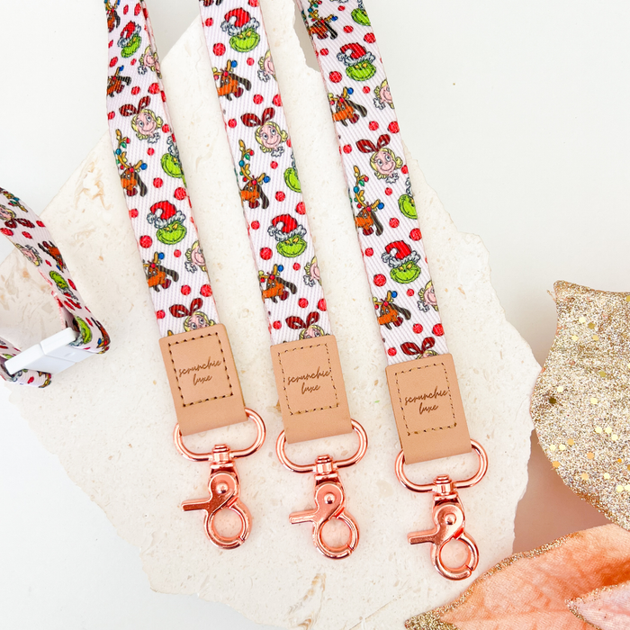 Mean Christmas Fabric Lanyard