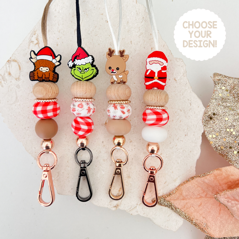 Christmas Beaded Lanyards
