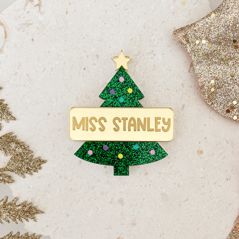 Christmas Tree Deluxe Name Badge