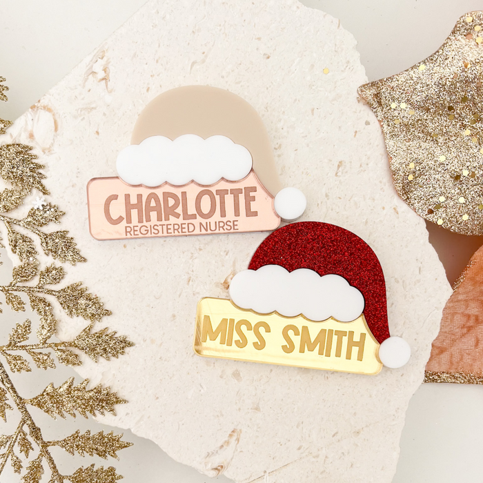 Santa Deluxe Name Badge *Choose your Colour*