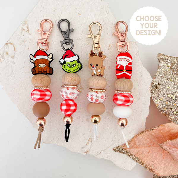 Christmas Beaded Keychains