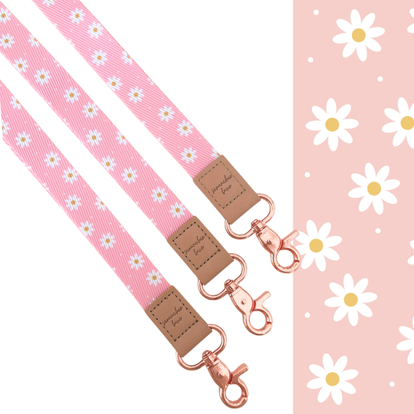 Pink Posies Fabric Lanyard