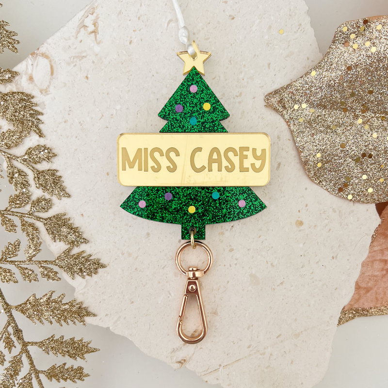 Christmas Tree Personalised Lanyard