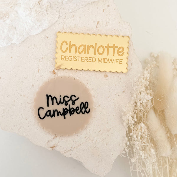 Scalloped Acrylic Name Badge