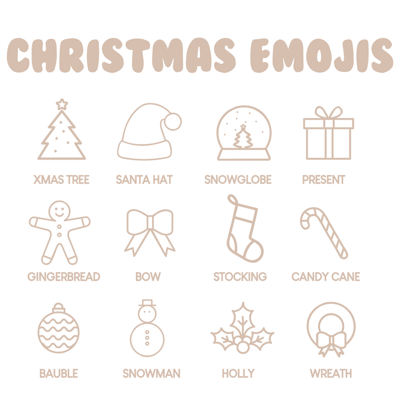 Christmas Emoji Name Badges