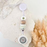 Beaded Medical Fob - Sage Daisy