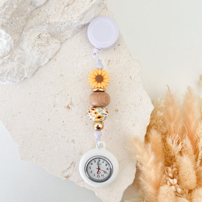 Beaded Medical Fob - Sunflower