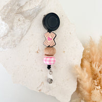 Beaded Badge Reel - Bandaid