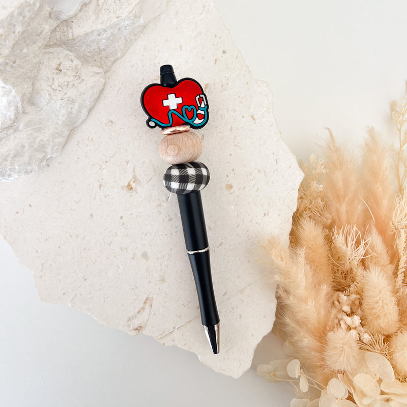 Beaded Pen - Heartbeat