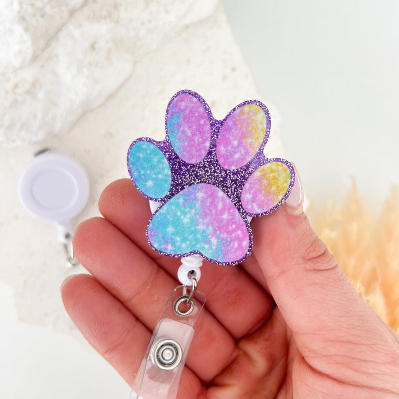 Acrylic Badge Reel - Pawprint