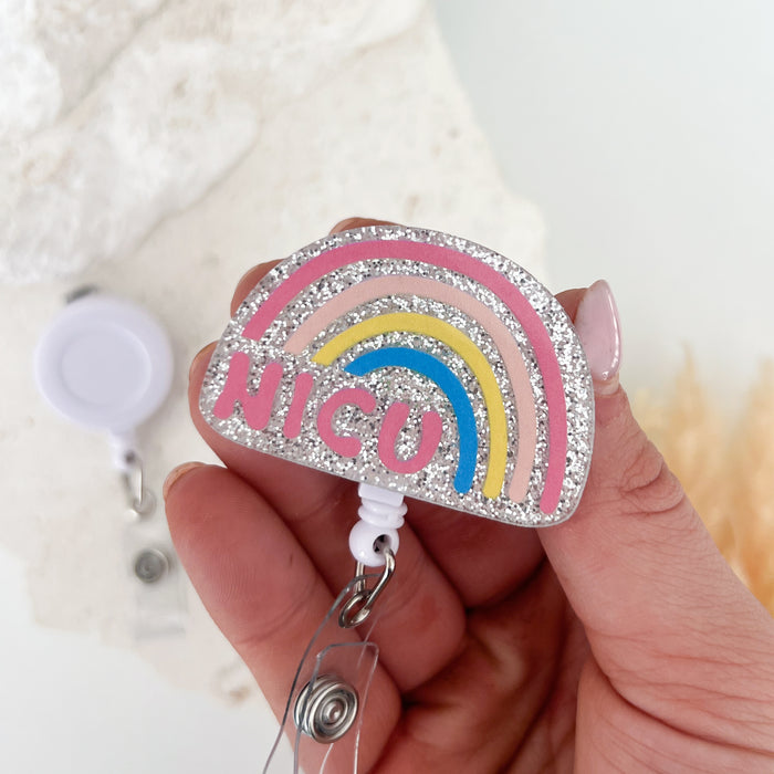 Acrylic Badge Reel - NICU Rainbow