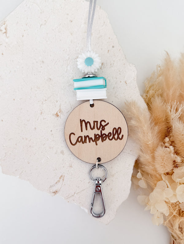 Teal Petal&Pages Personalised Lanyard
