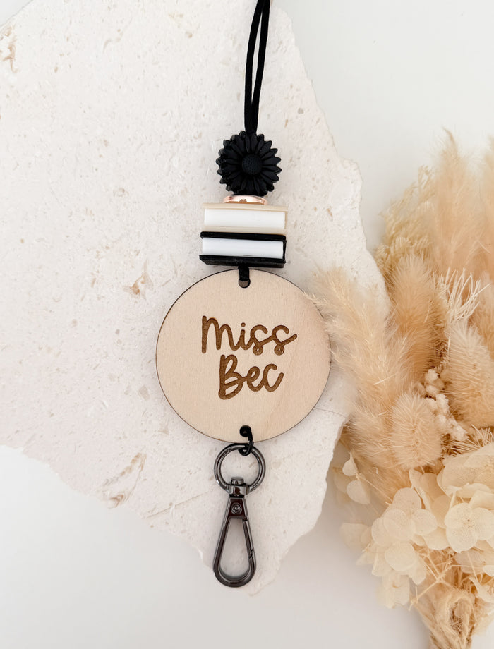 Midnight Petal&Pages Personalised Lanyard