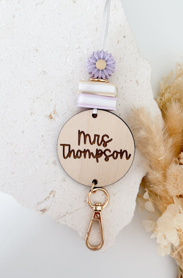 Lavender Petal&Pages Personalised Lanyard