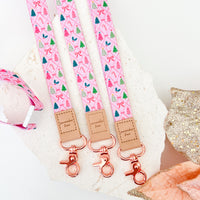 Pretty in Pink Christmas Fabric Lanyard