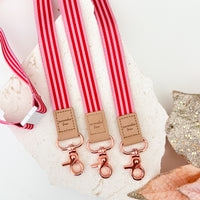 Candy Cane Lane Fabric Lanyard