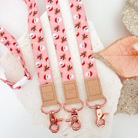 Pink Christmas Fabric Lanyard