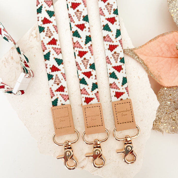 Christmas Trees Fabric Lanyard