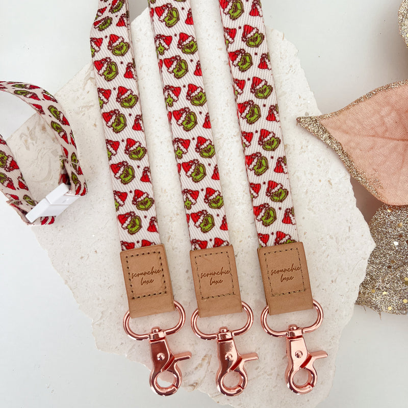 Mean Christmas Fabric Lanyard