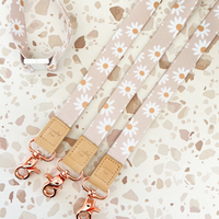 Blush Daisies Fabric Lanyard