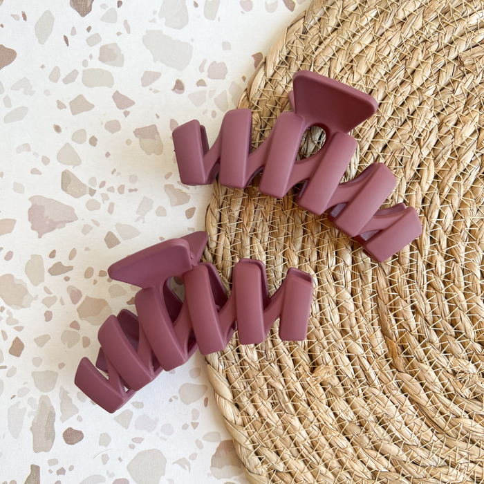 Burgundy Zigzag Hair Claw