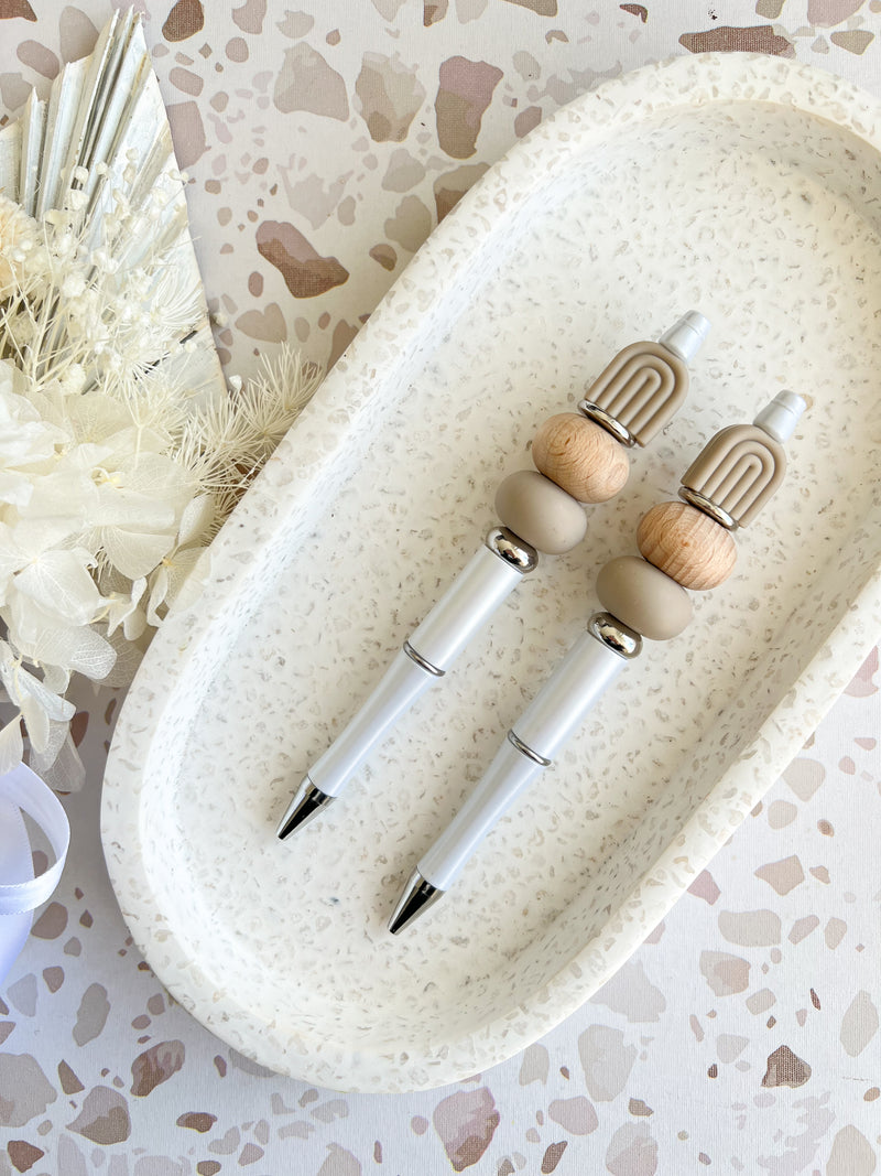 Taupe Arch Beaded Pen